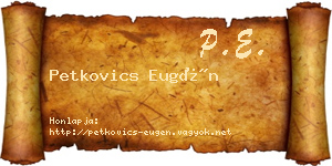 Petkovics Eugén névjegykártya